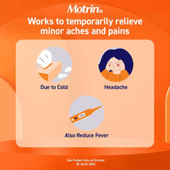 Motrin IB, Ibuprofen 200mg Tablets, NSAID Pain & Fever Reliever for Headache, Backache, Muscular Aches, Arthritis Pain Reliever, 50 Travel Packets of 2, 100 ct
