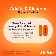 Motrin IB Ibuprofen Tablets, Pain Reliever, Temporarily Reduces Fever and Relieves Minor Pain, Muscle Aches, Headache, Backache, Nonsteroidal Anti-Inflammatory Drug, 200 Mg, 225 Count Value Size