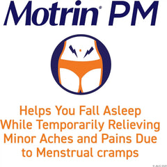 Motrin PM Caplets with 200 mg Ibuprofen & 38 mg Diphenhydramine Sleep Aid, Nighttime Pain Reliever for Minor Aches & Pains, Bulk, 80 ct