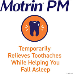 Motrin PM Caplets with 200 mg Ibuprofen & 38 mg Diphenhydramine Sleep Aid, Nighttime Pain Reliever for Minor Aches & Pains, Bulk, 80 ct