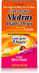 Infants' Motrin Concentrated Drops, Fever Reducer, Ibuprofen, Berry Flavored, 0.5 Oz, 2 Pack