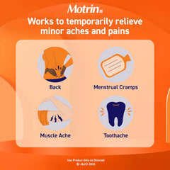 Motrin IB, Ibuprofen 200mg Tablets, NSAID Pain & Fever Reliever for Headache, Backache, Muscular Aches, Arthritis Pain Reliever, 50 Travel Packets of 2, 100 ct