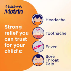 Children’s Motrin Liquid Dye-Free and Alcohol-Free, NSAID, 100 Mg Ibuprofen Oral Suspension, Fever Reducer, Pain Reliever, Trusted Brand for Families, Berry Flavor, 8 Fluid Ounces
