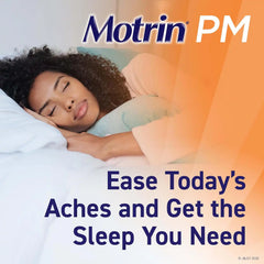 Motrin PM Caplets with 200 mg Ibuprofen & 38 mg Diphenhydramine Sleep Aid, Nighttime Pain Reliever for Minor Aches & Pains, Bulk, 80 ct