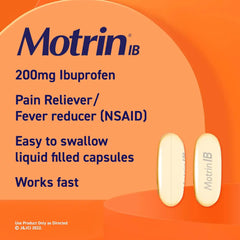 Motrin IB Liquid Gels - Pain Reliever with 200mg Ibuprofen for Muscle Aches, Headache, Backache, Toothache, Menstrual Cramps and Minor Arthritis Pain, 80 ct