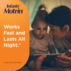 Motrin Infants' Ibuprofen, Fever Reducer, Dye and Alcohol Free, Concentrated Drops, Oral Suspension, Includes Clear Syringe with Markings for Dose Measuring, Berry Flavor 1 Fluid Ounce
